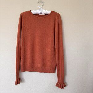Vila Clothes Womens Long Sleeve Top Size XS Burnt Orange Sweater